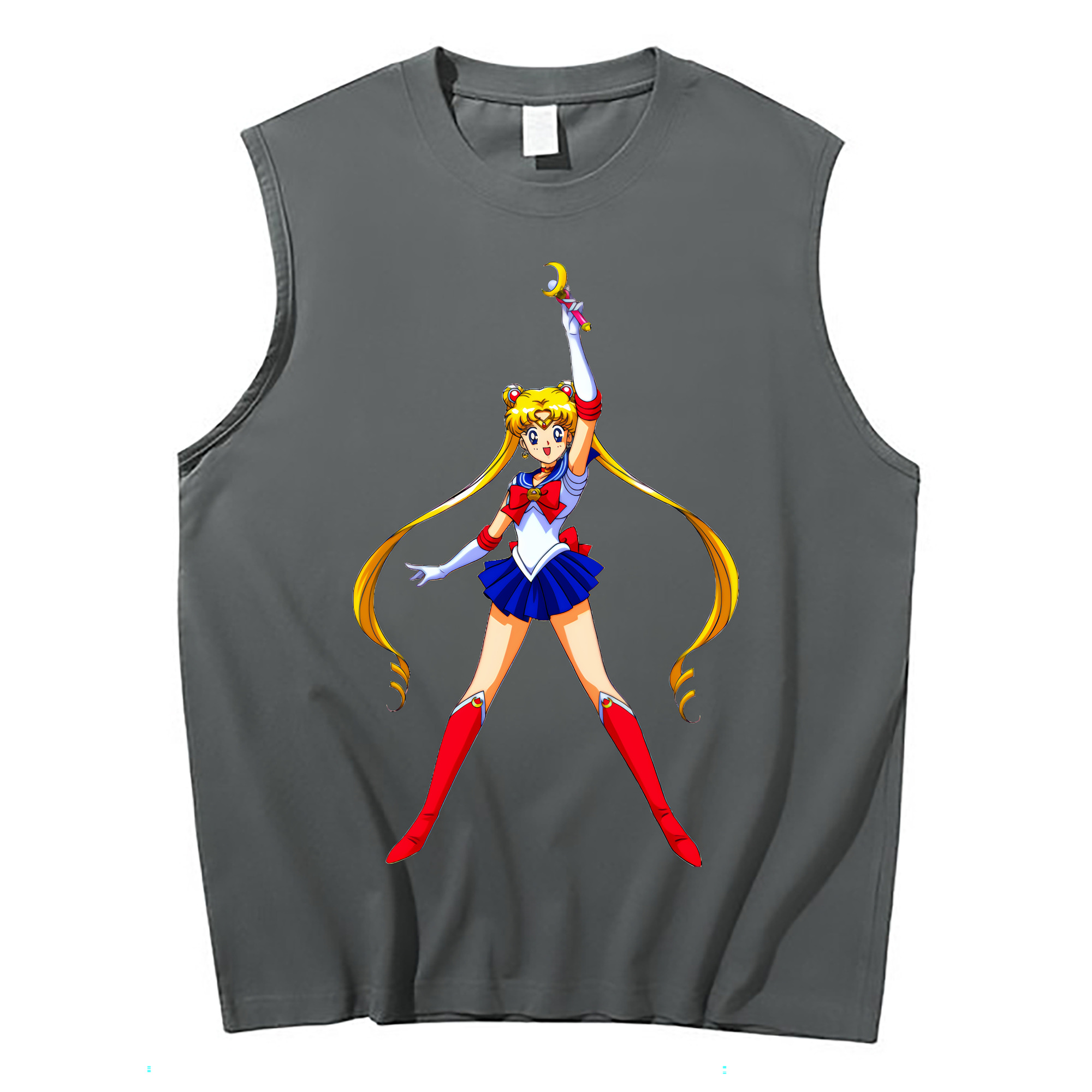 （画像用） 美少女戦士セーラームーン 月野 うさぎ つきの うさぎ Sailor Moon Tsukino Usagi コットン100％タンクトップ（フロントプリント）